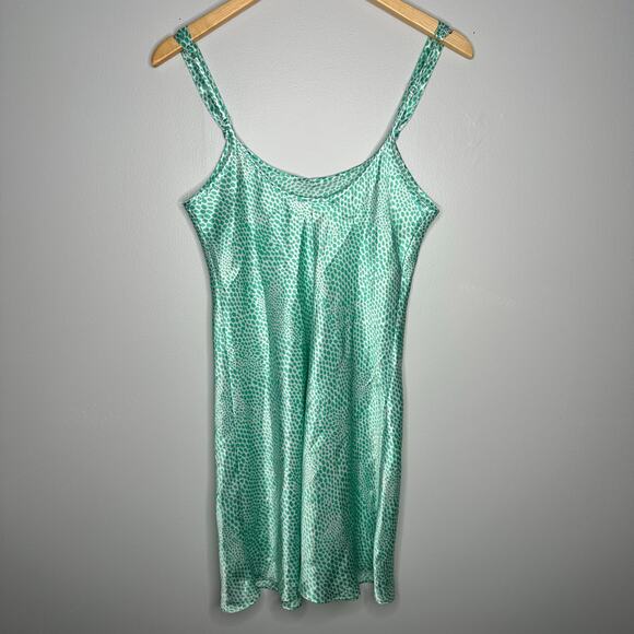Morgan Taylor‎ Intimates Women’s Vintage Green Printed Slip Dress Size Small - Picture 8 of 9